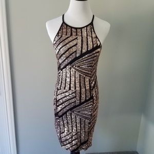 Love on a Hanger Rose Gold Sequin Cocktail Dress